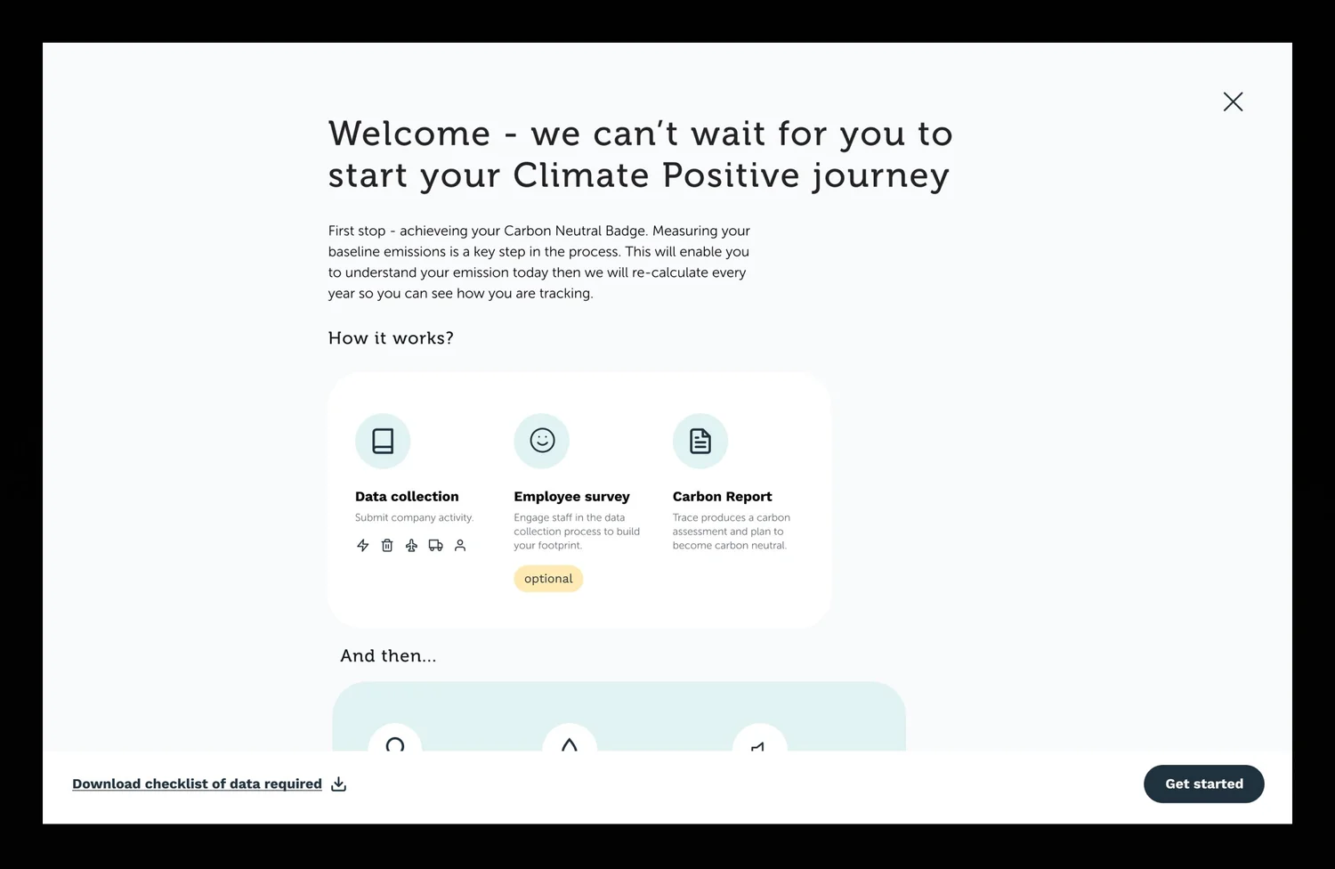 Welcome screen wireframe